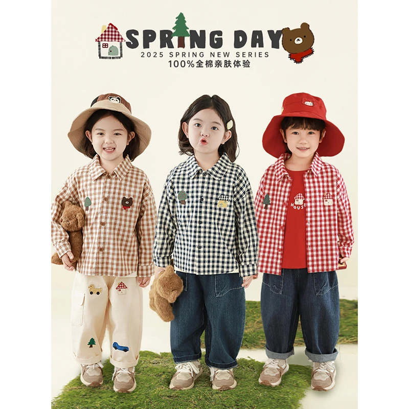 YOEHYAUL/幼悠幼悠【森林趣味】春叁波女童春秋休闲洋气衬衫 N5690