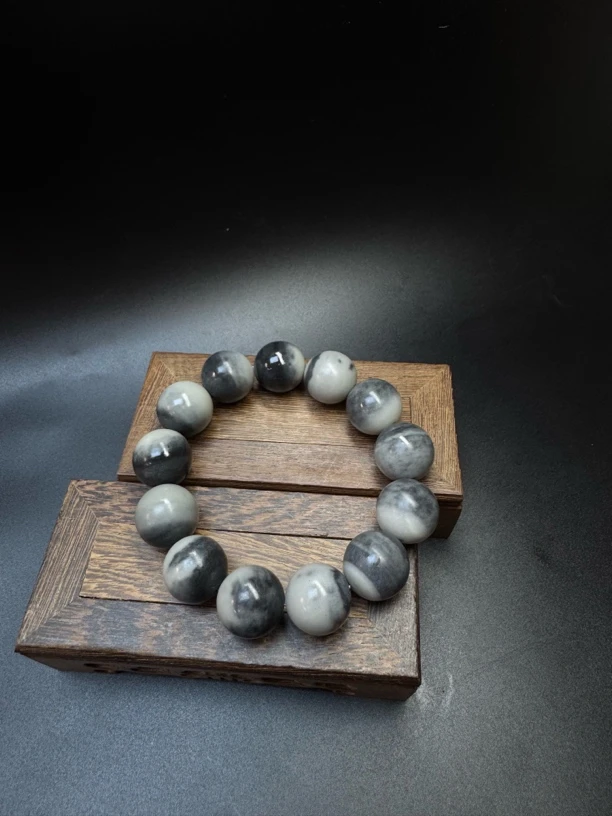 和田玉青花卡18手串 7016 多样性随机发一