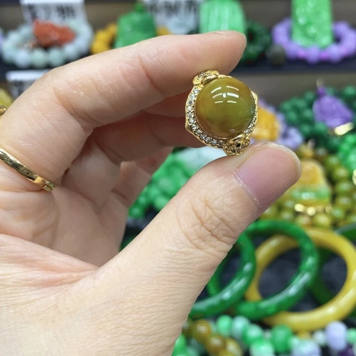 翡翠未镶嵌耳饰戒指41