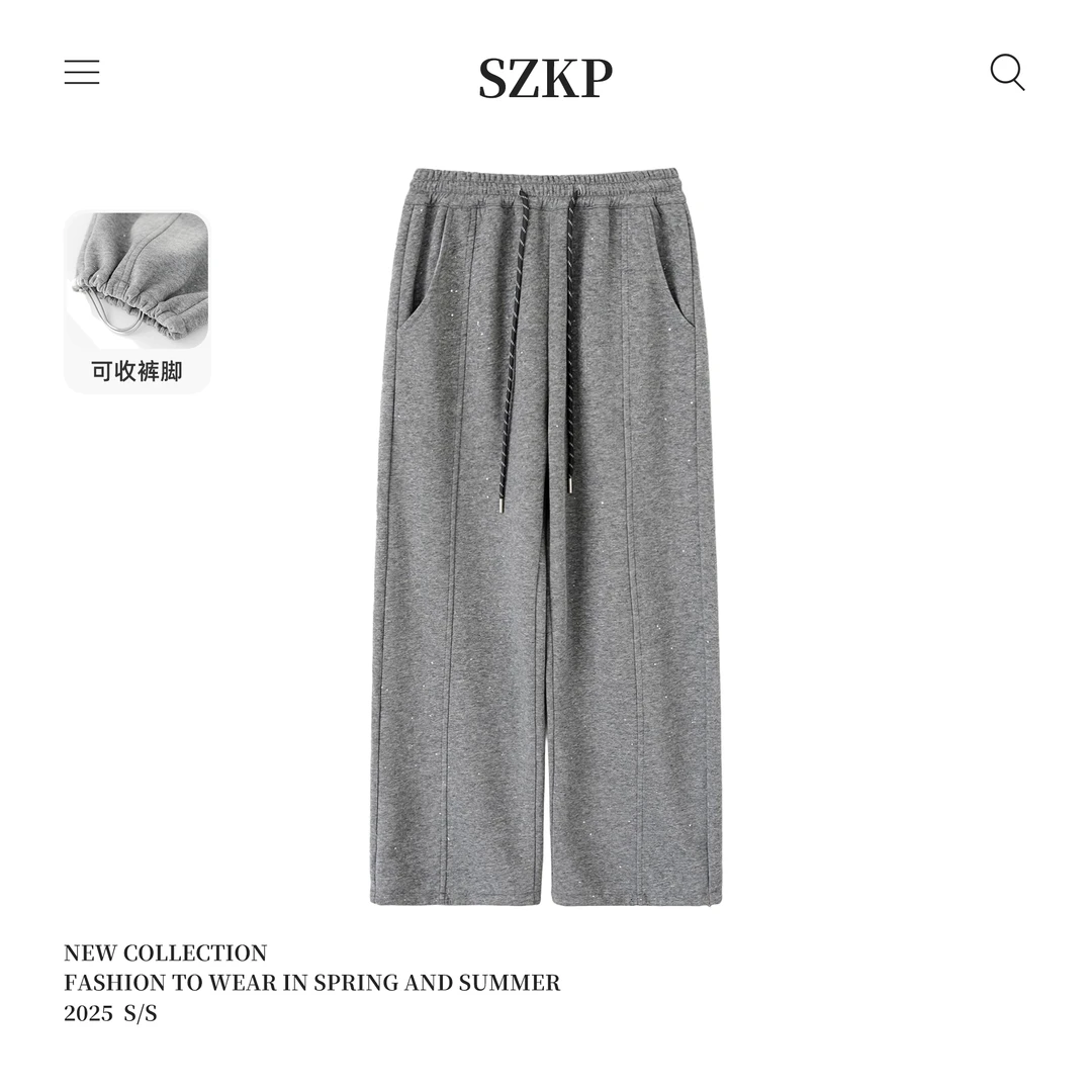 SZKP春季新款女童装中大童儿童时尚休闲百搭阔腿直筒裤JMKC550279