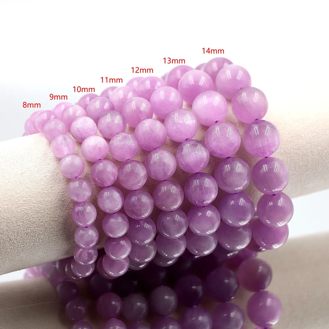 天然老矿薰衣草色猫眼紫锂辉手串H1666-尺寸可选-多样性发一