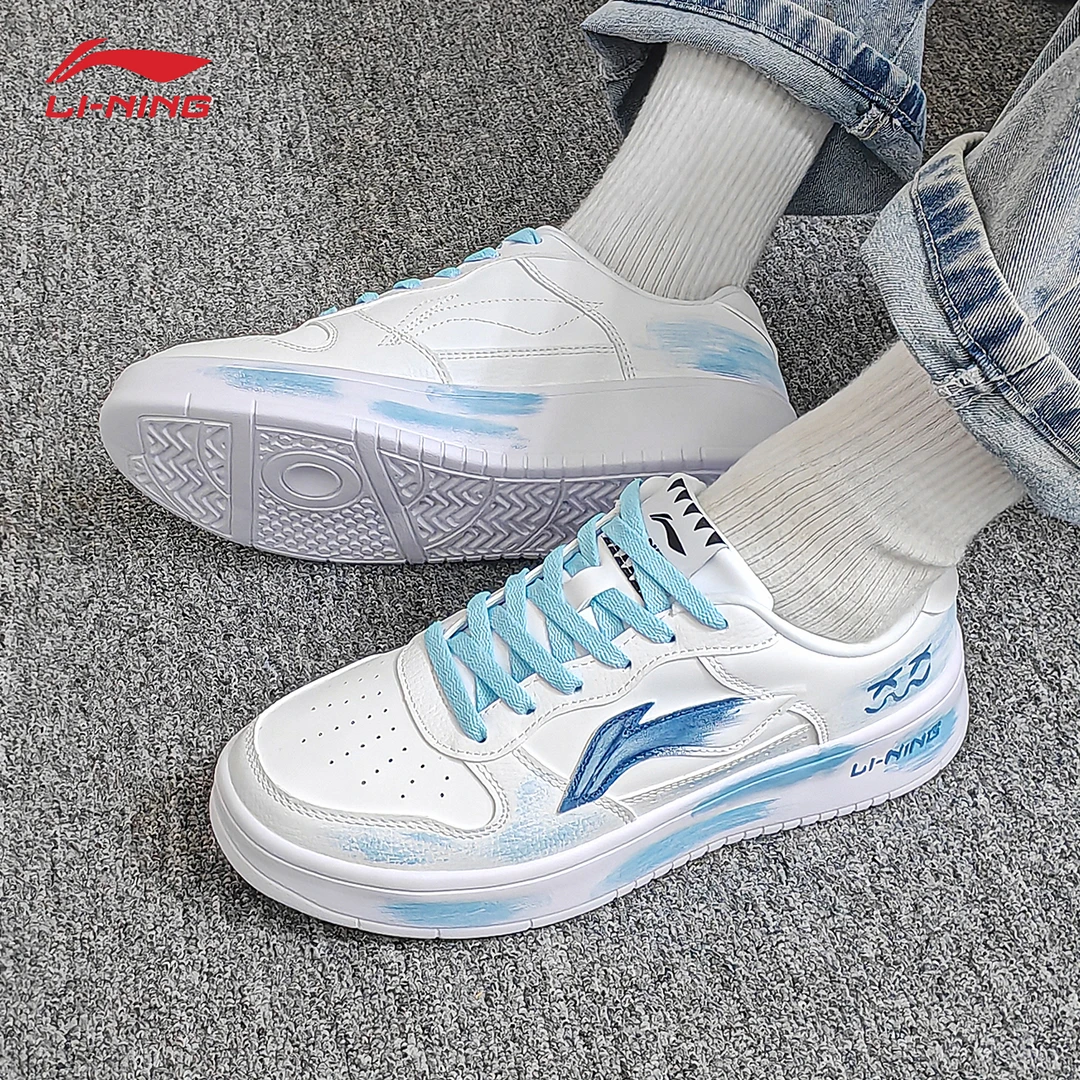 【定制球鞋】李宁浮舟蓝调伏线男鞋板鞋百搭透气轻便运动潮鞋休闲鞋