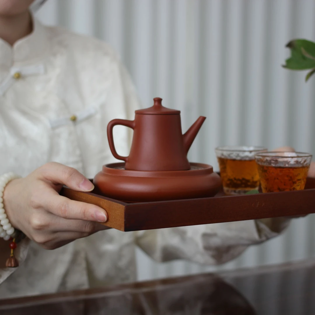 潮州手拉壶原矿朱泥全手工大口开运茶壶礼盒包装130毫升觀照文创