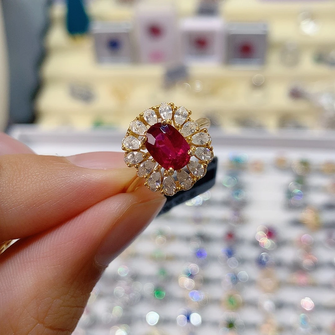 *****碧玺银S925镶嵌戒指戒指