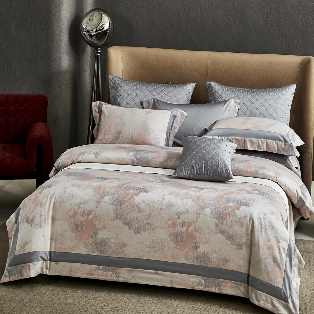 安哥【色织提花四件套】向云端：120支匹马棉欧式轻奢大提花 YM-ZD