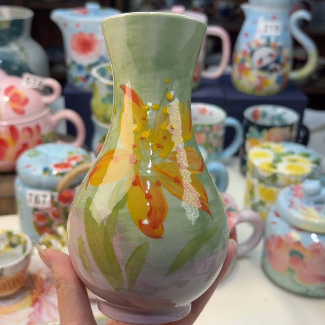 瓷片景德镇手绘高温釉下彩陶瓷茶具