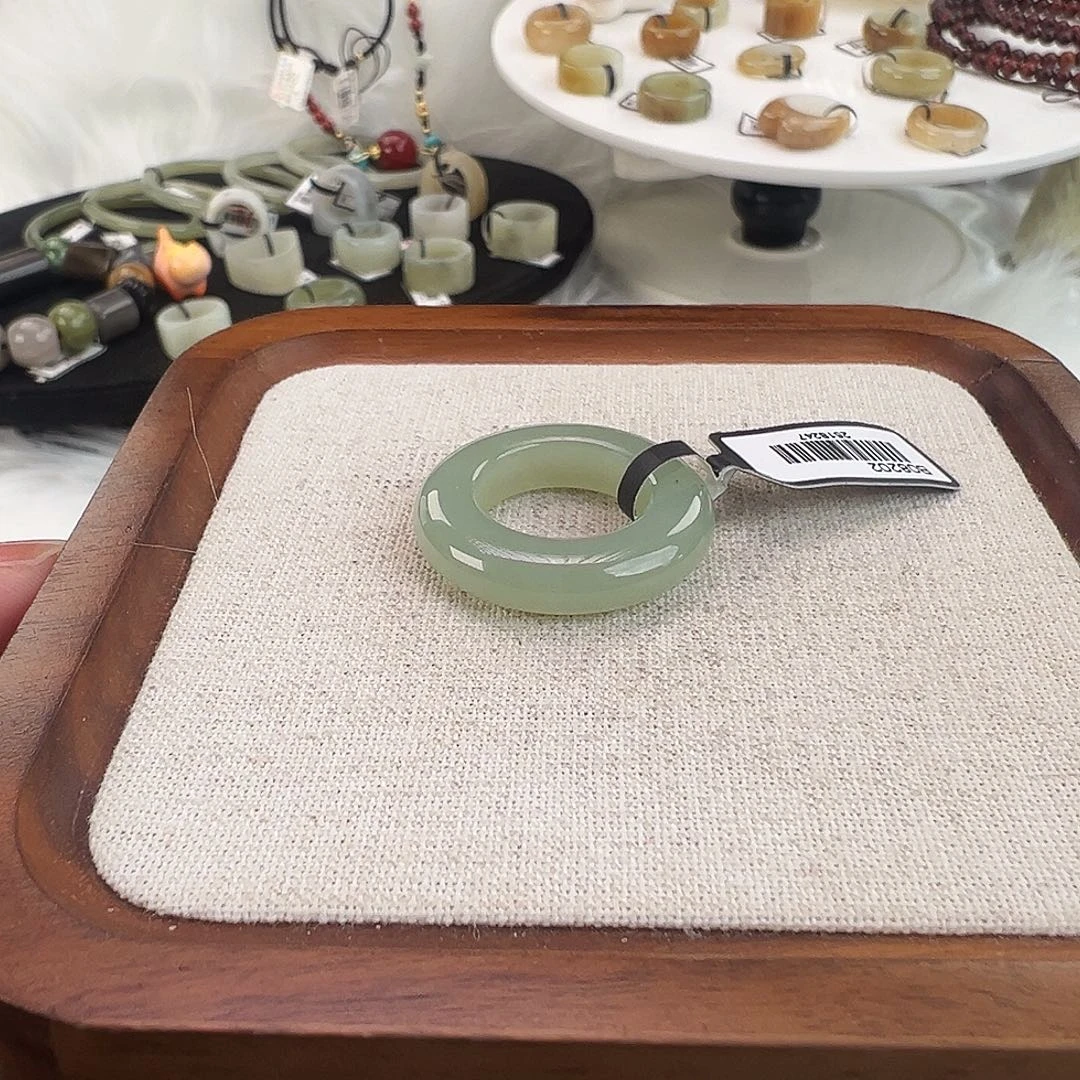 和田玉未镶嵌戒指w2且末蓝甜甜圈16.9不退换