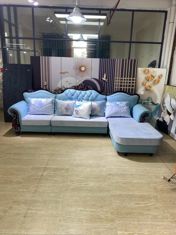 欧式L型沙发，总长3.2米宽1.9米，人工制作