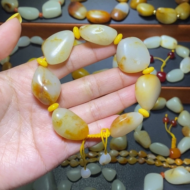 和田玉手链未镶嵌烈**葱