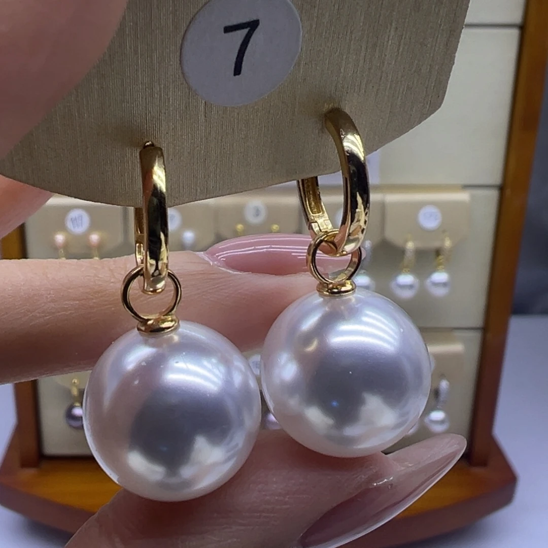 淡水珍珠耳饰银S925镶嵌