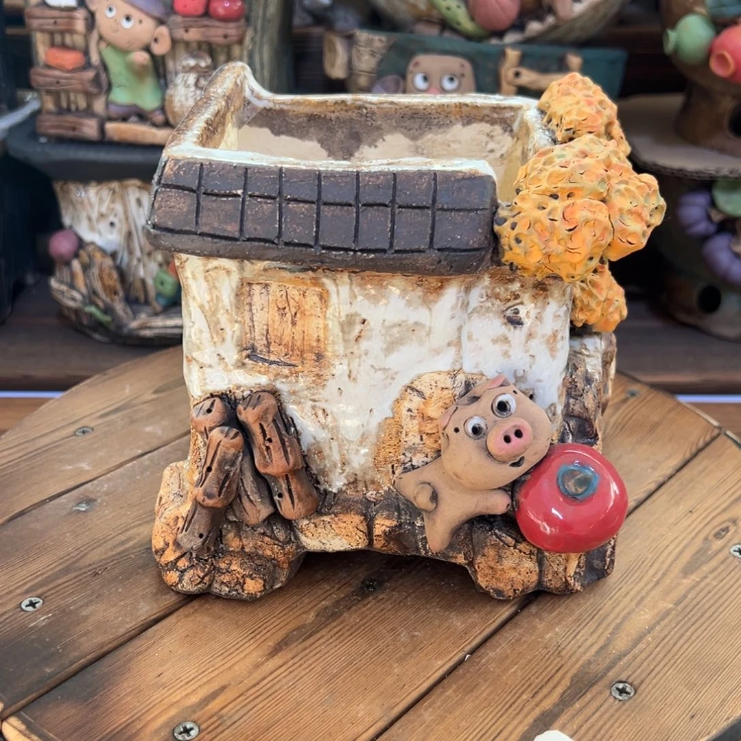 红陶嘻哈多肉花盆