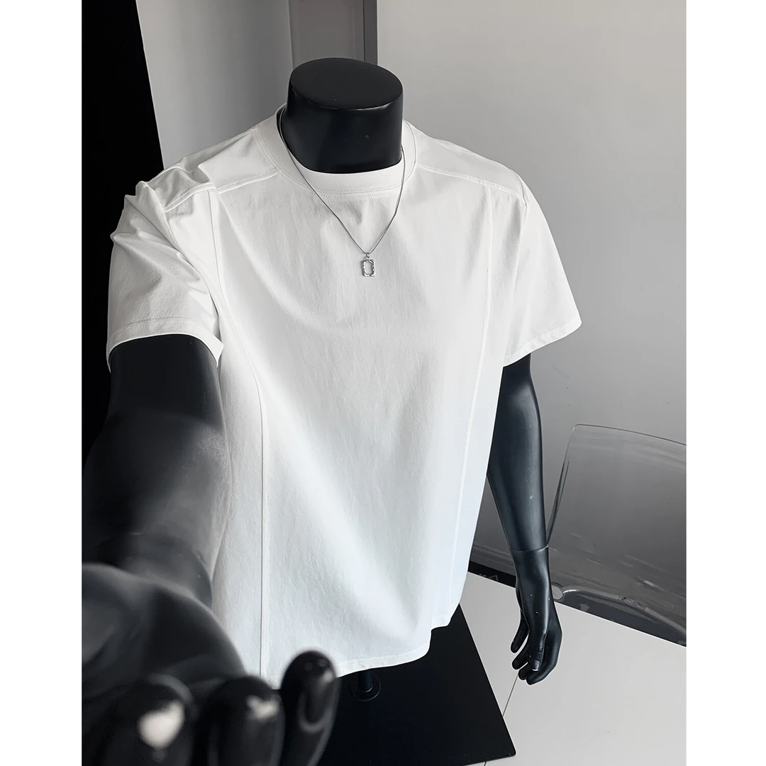 美式解构速干短袖男夏季薄款冰丝正肩t恤运动健身显身材boxy半袖