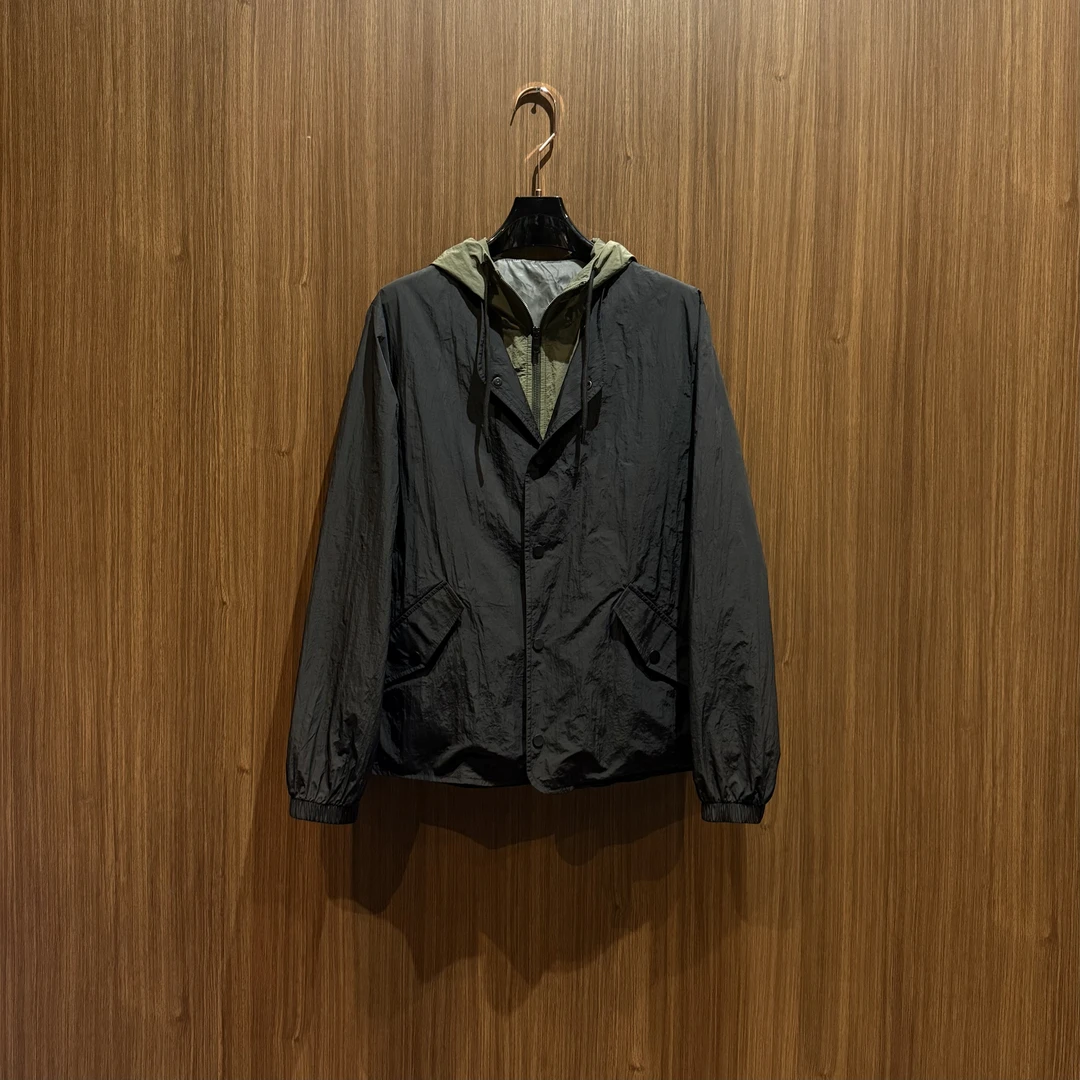 「F6606」“假俩件连帽夹克”拼接撞色秋季假俩件高级百搭连帽外套