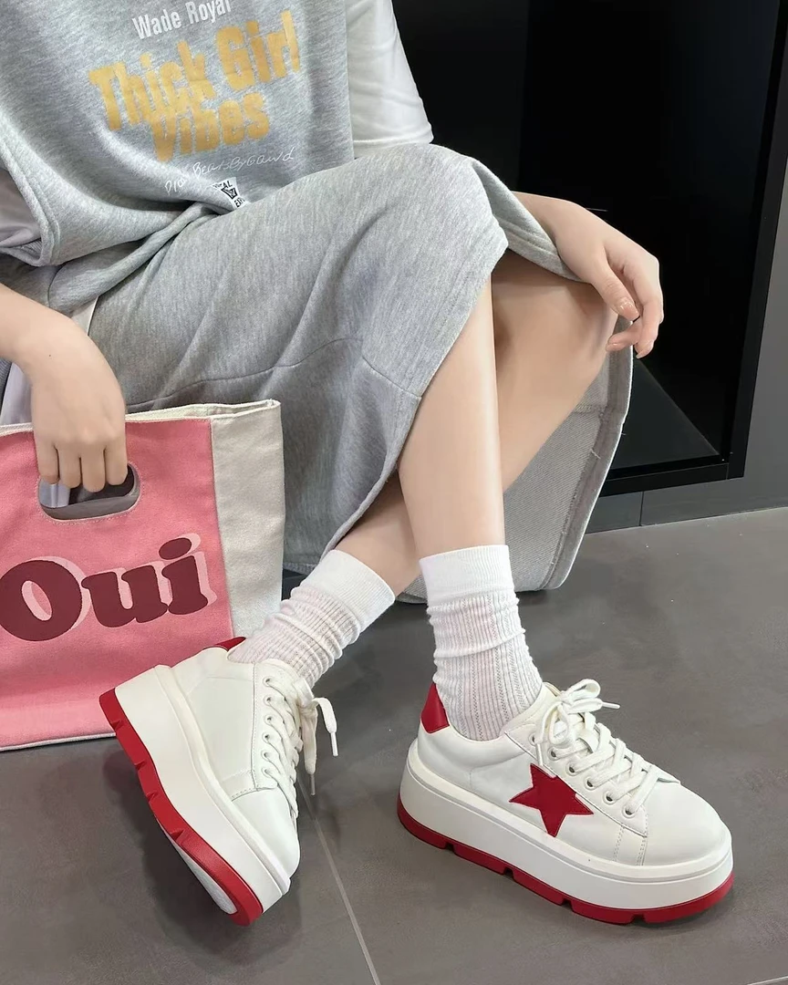 zh02头层牛皮圆头小白鞋英伦风春夏时尚百搭休闲显腿长运动夏季