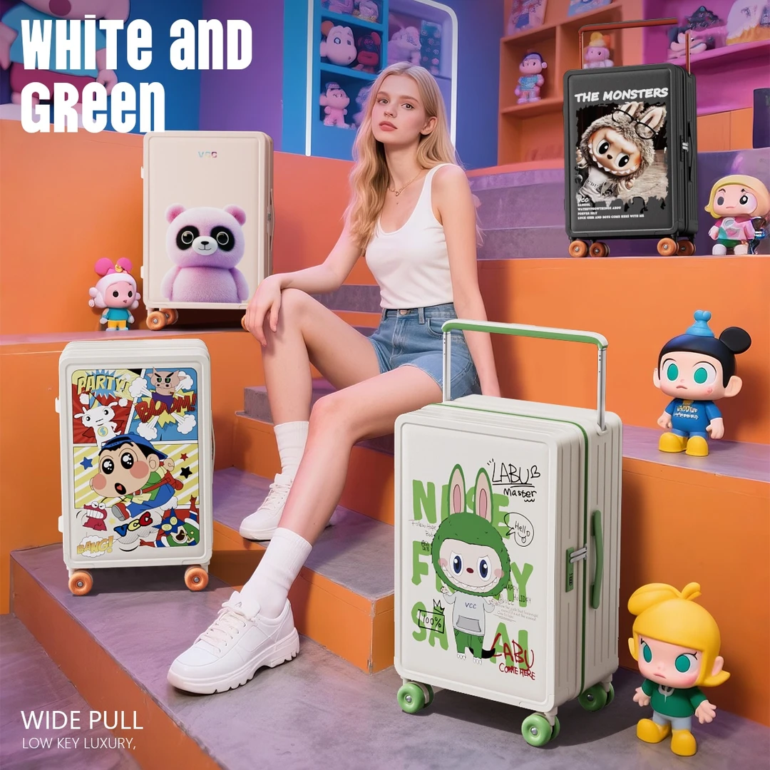 高颜值耐用宽拉杆行李箱女动漫20寸密码2025新款小型行李箱推荐