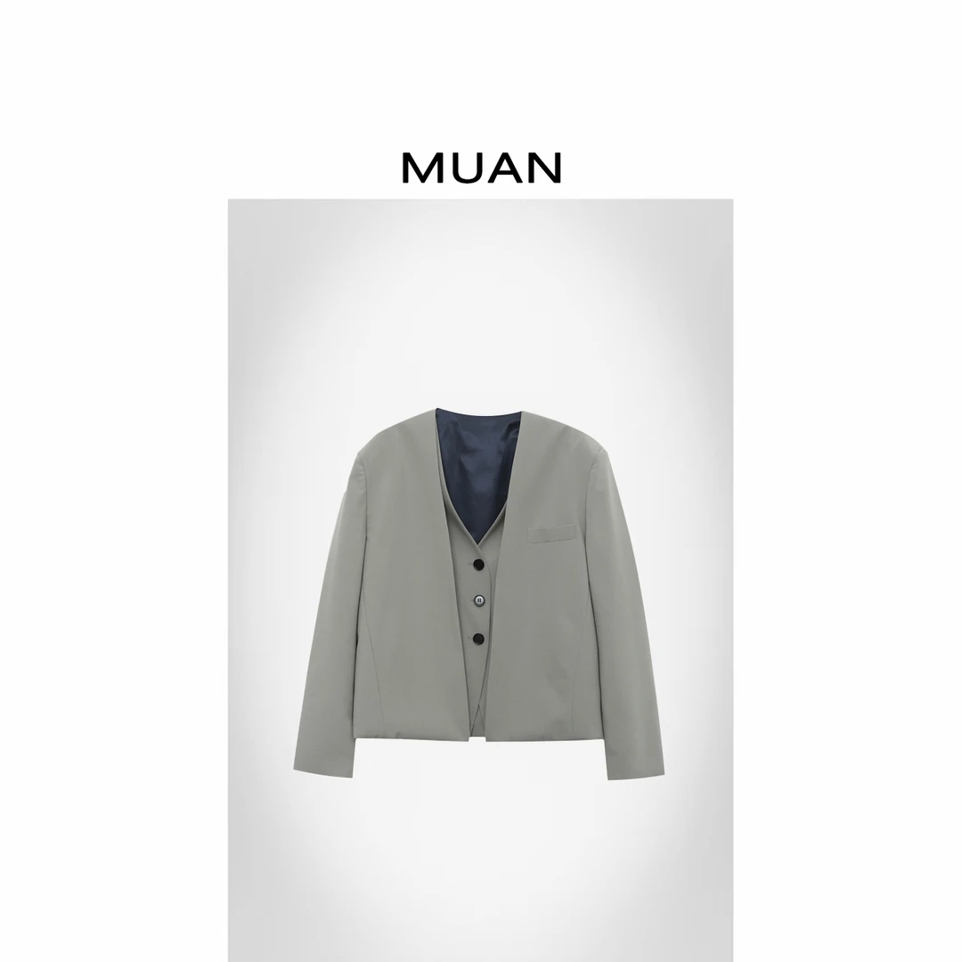 木岸MUAN：《好莱坞西装》定制简约质感长袖西装外套女CQ-YJ-23745