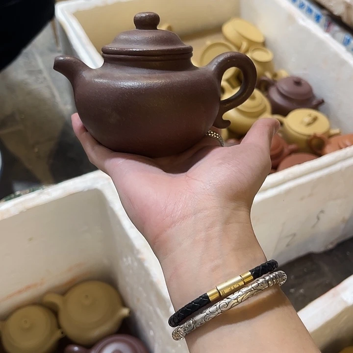 茶壶紫砂瑕 粗砂掇只