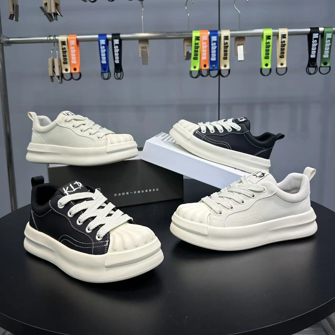 2026春季新款男士贝壳头运动溶解鞋厚底增高百搭休闲板鞋