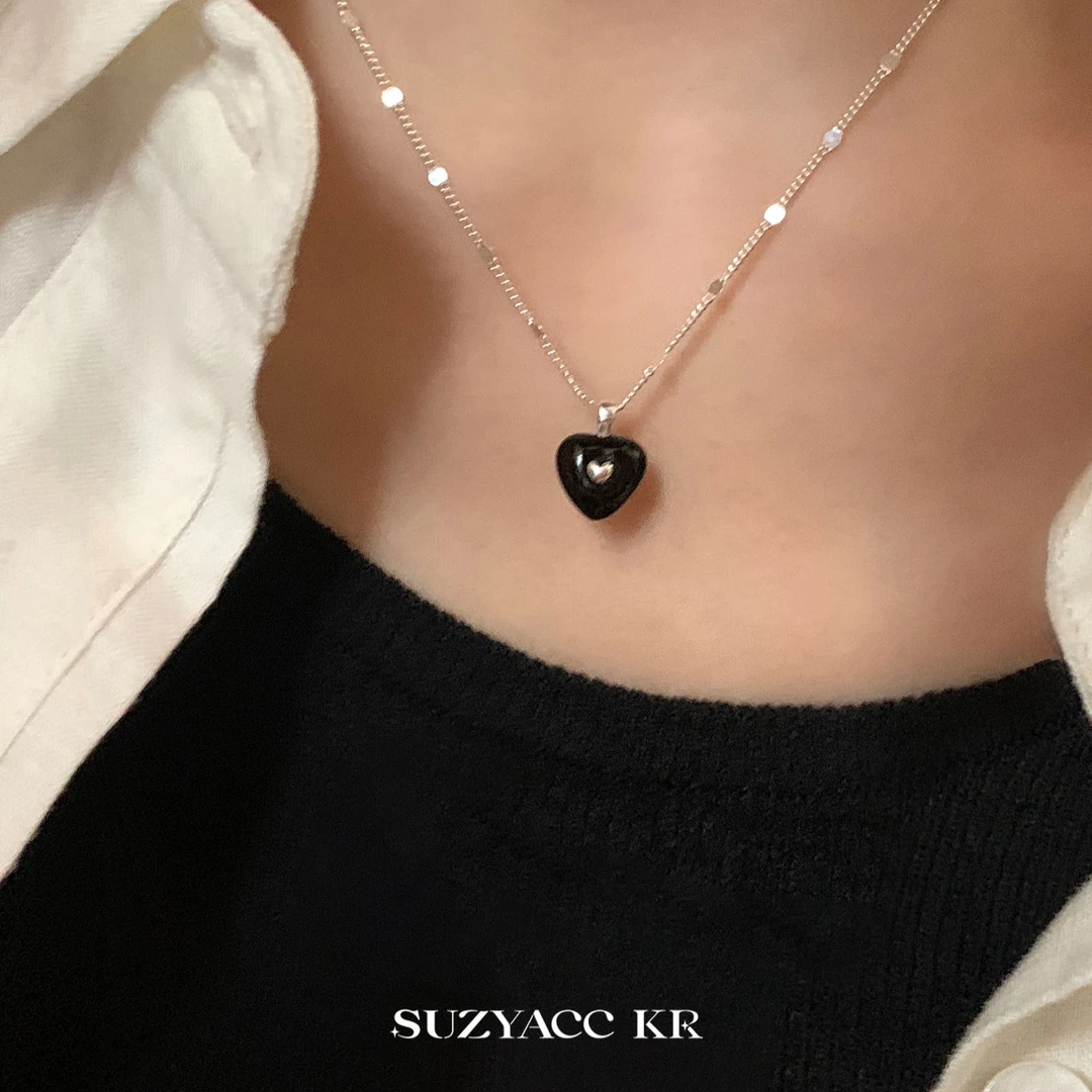 Suzyacc Kr 坠链均925银 【黑桃爱心】项链气质轻奢时尚百搭DX0270