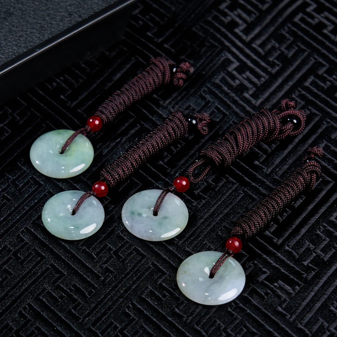 石惑珠宝^翡翠平安扣吊坠约23mm^多样性发一