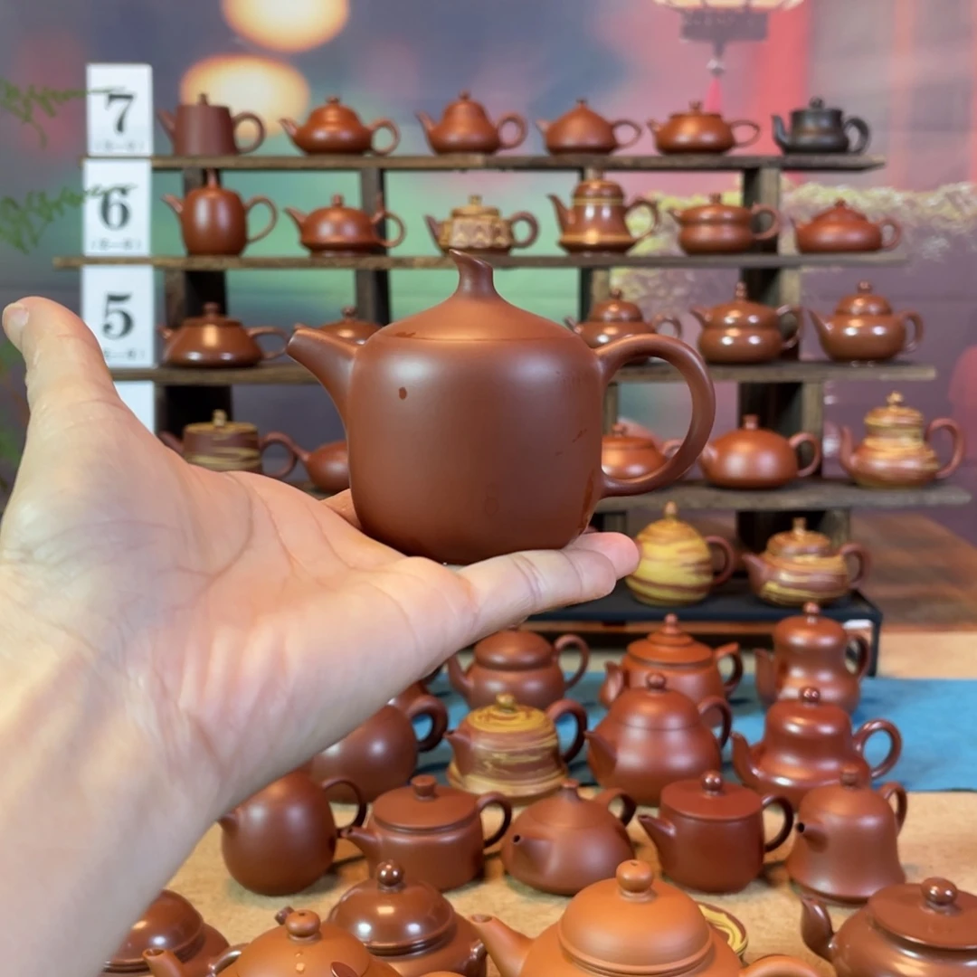 茶壶紫砂戴****叔潮州手工手拉朱泥一帆风顺