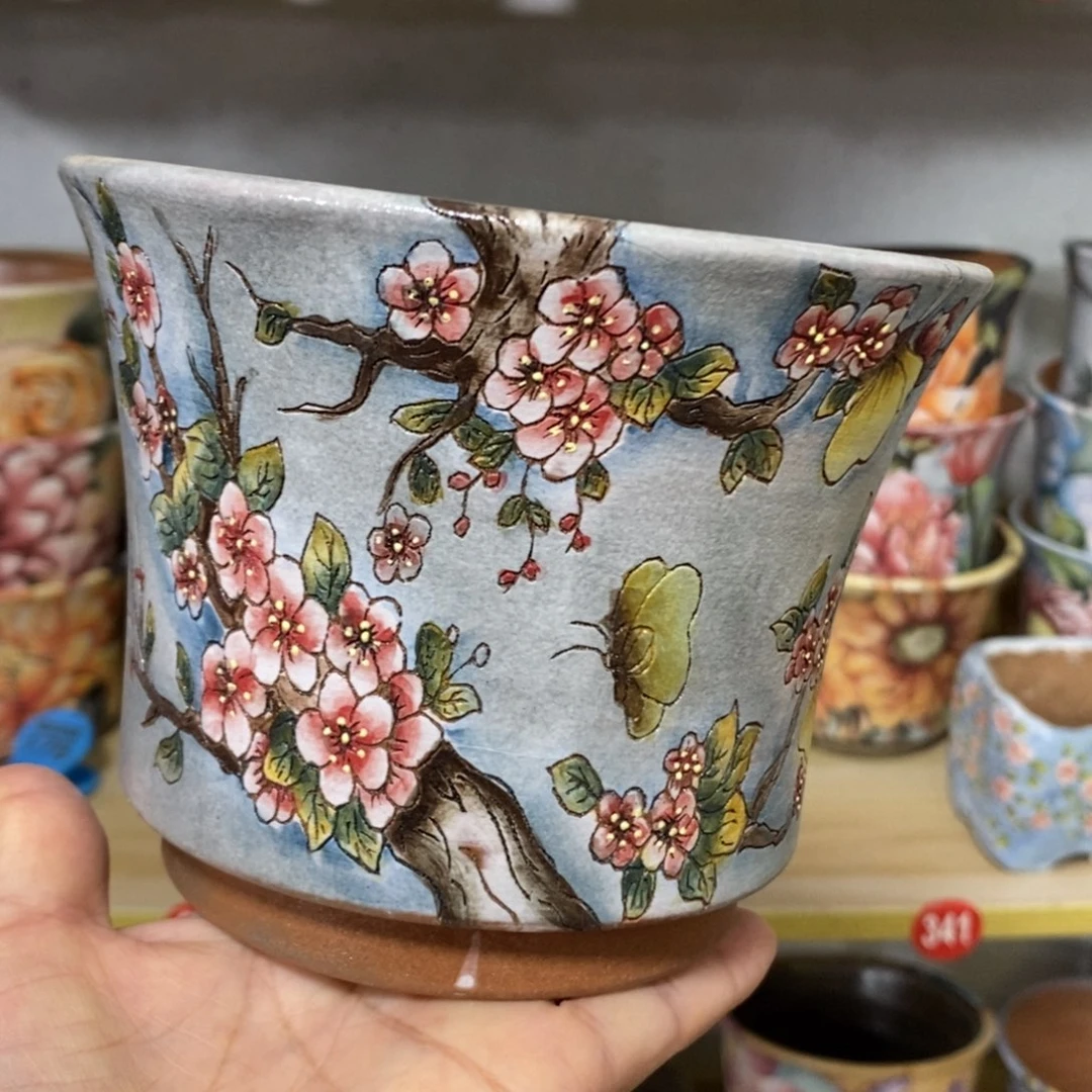 景德镇精品瑶晨花盆13/10.5