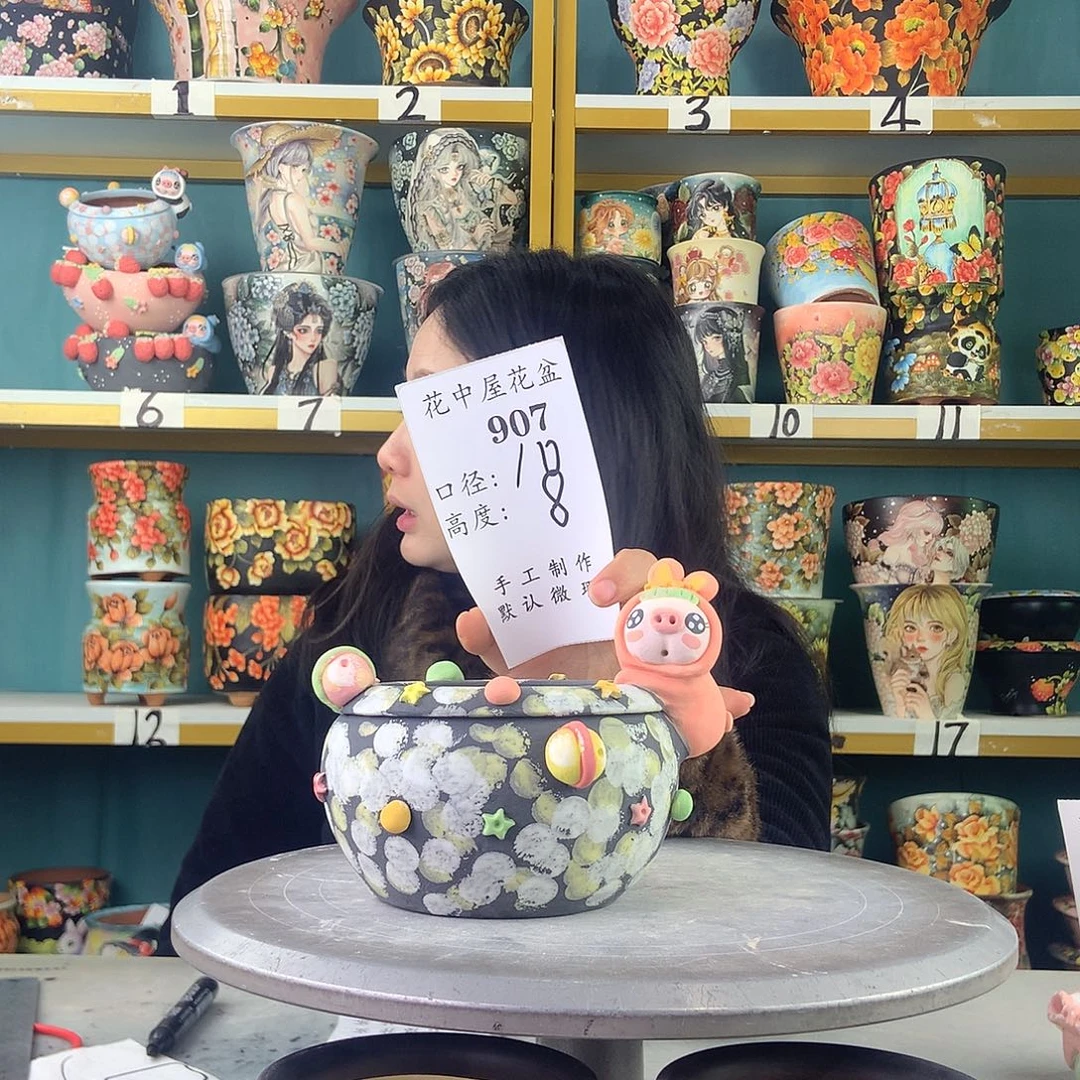 陶景德镇手工花盆907