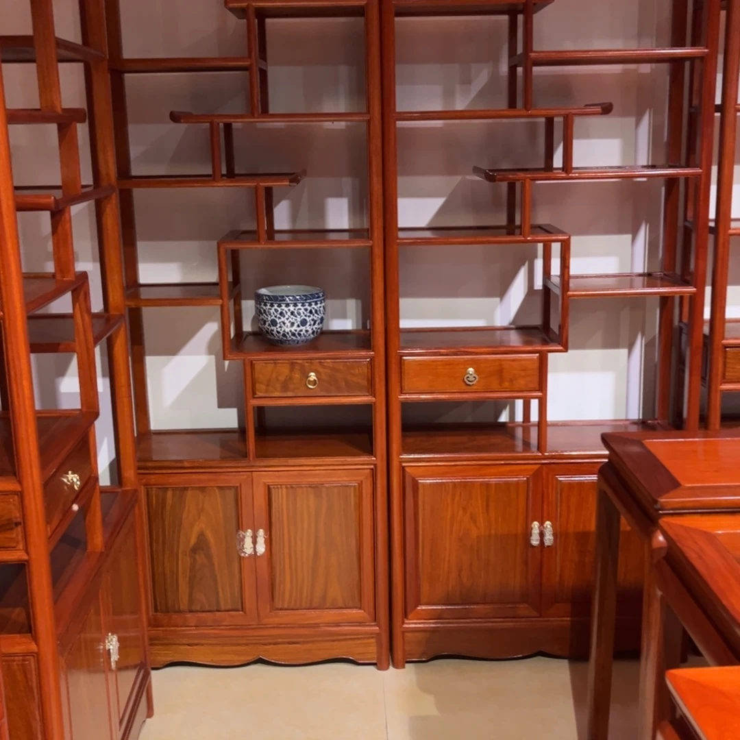用***6花梨木类案台缅甸花梨木博古架70一对
