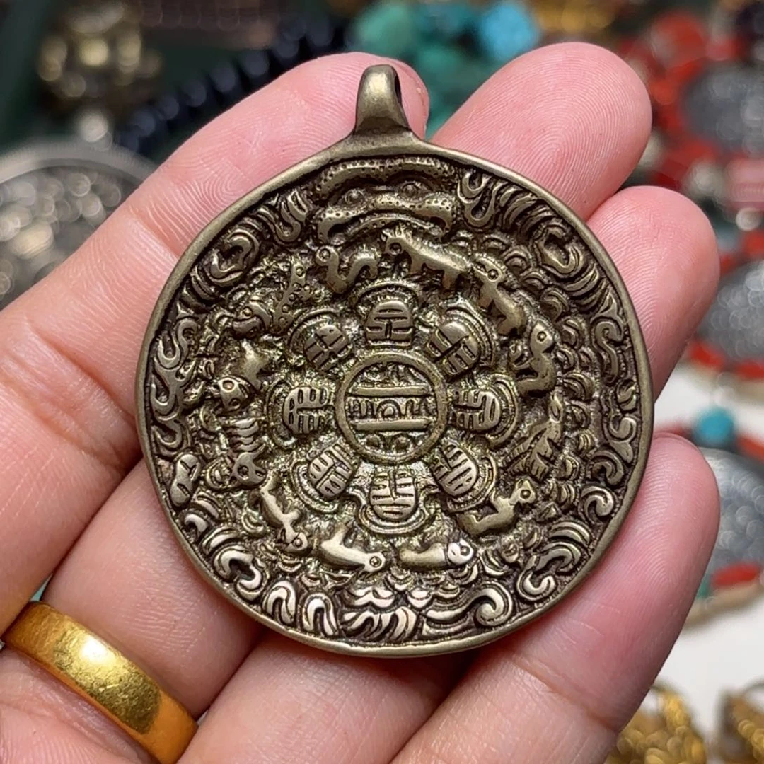 铜星月菩提吊坠项链