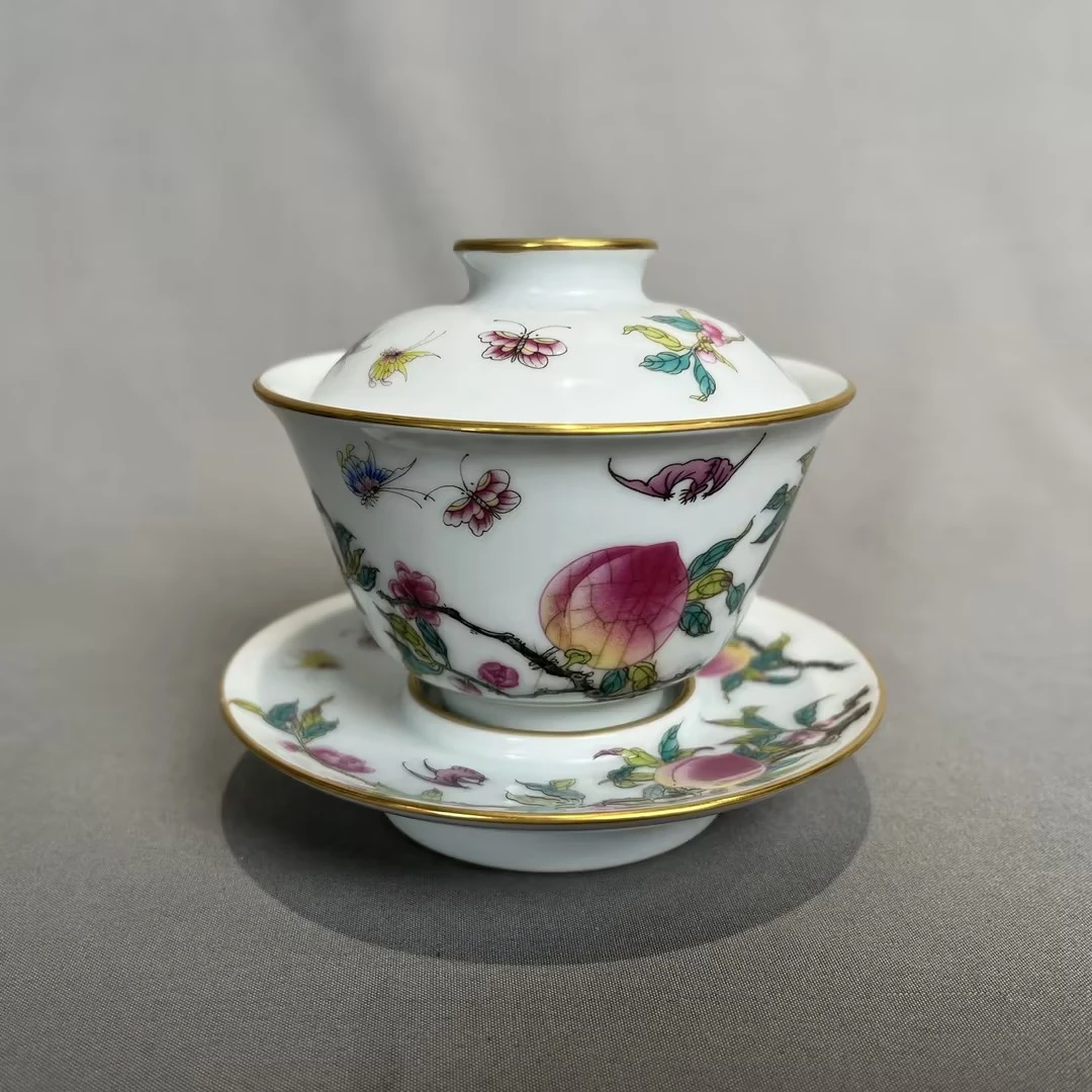 清乾隆福寿纹三才盖碗A6-228-1