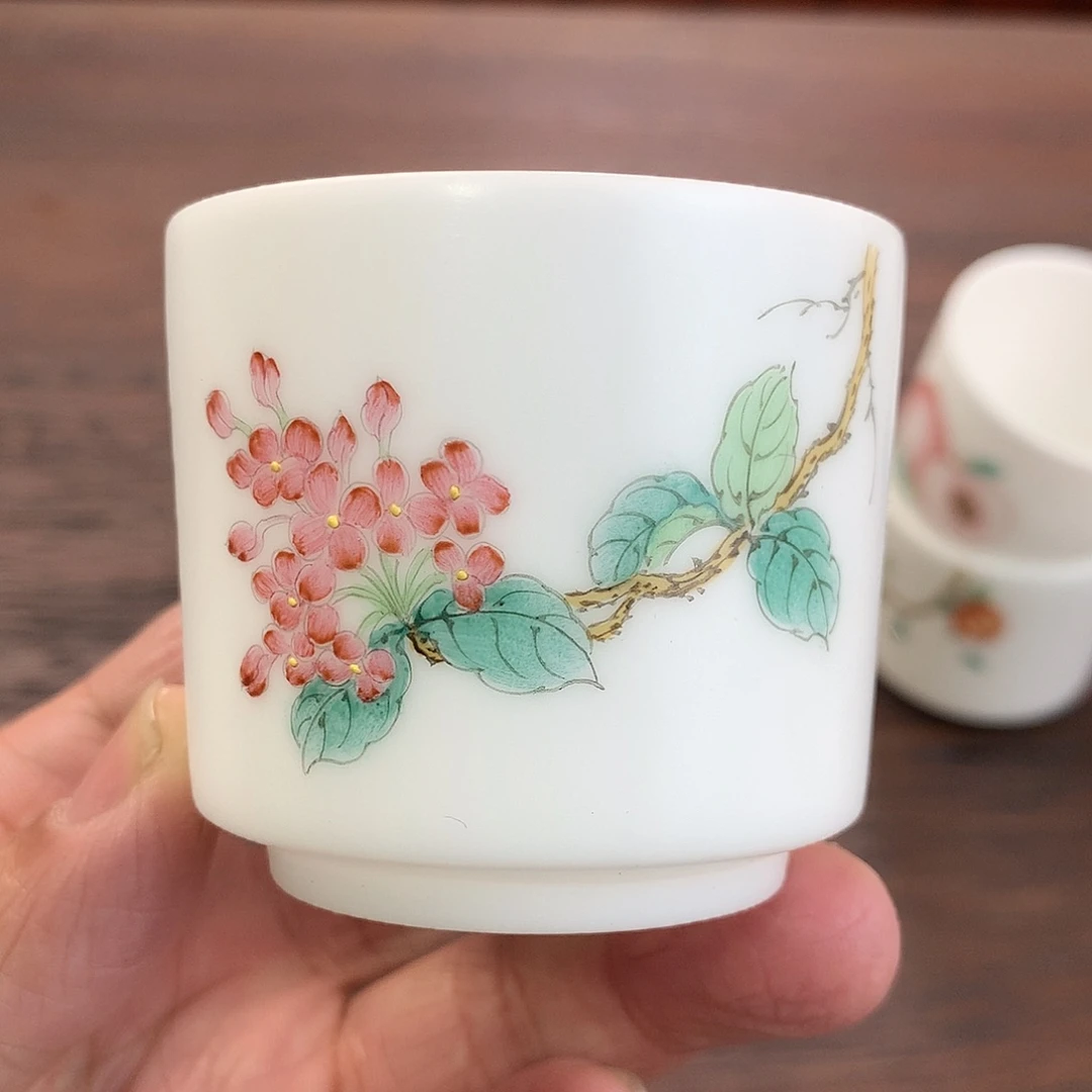 冰种素烧手绘主人杯