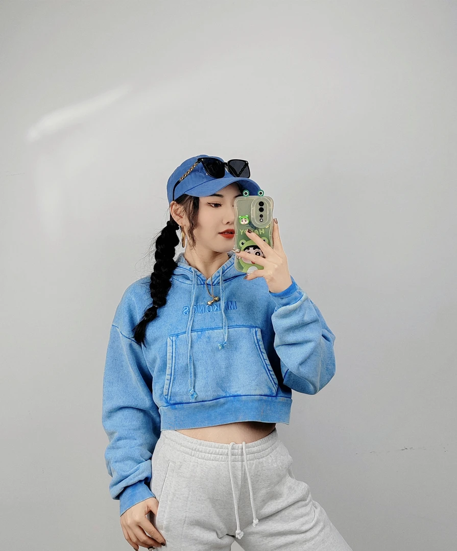 贵牌高货~复古小款连帽套头欧美嘻哈加绒连帽卫衣（大厅）50地上