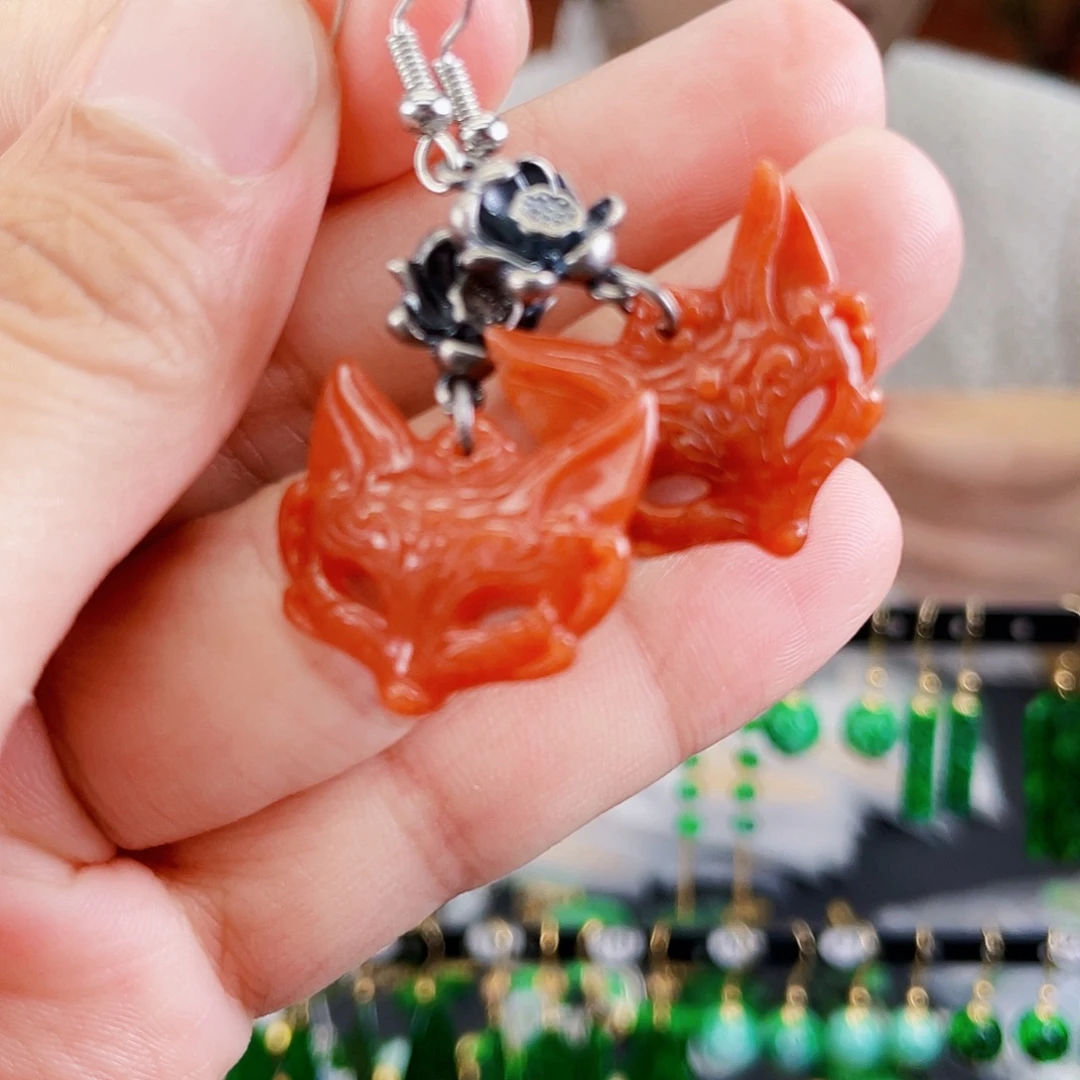翡翠未镶嵌耳饰饰品