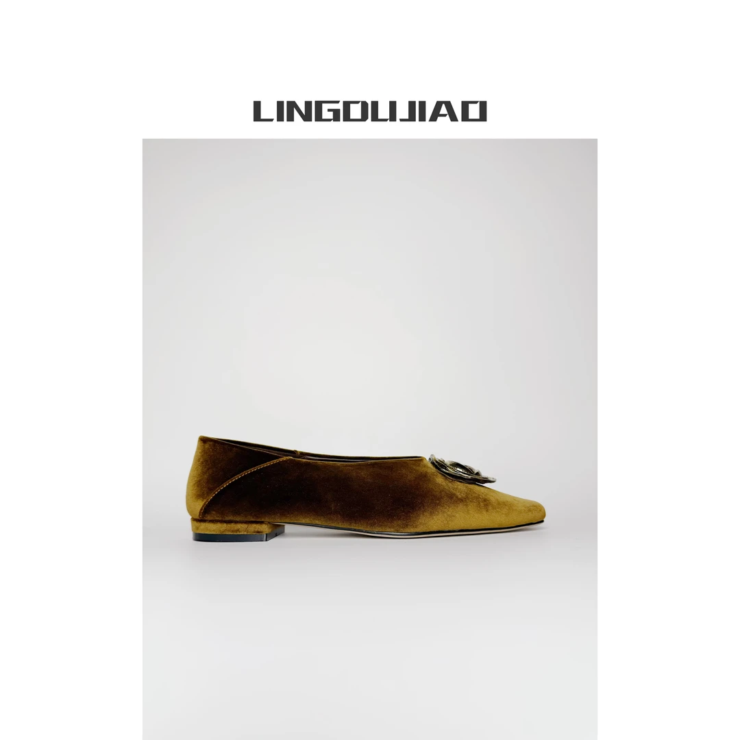 LINGDUJIAO/零度角【丝绒金属扣舒适单鞋】T175-3/2cm