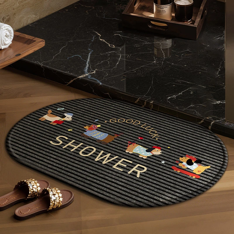 亚麻编织浴室地垫卫生间吸水垫厕所门口防滑垫脚垫进门垫速干地毯