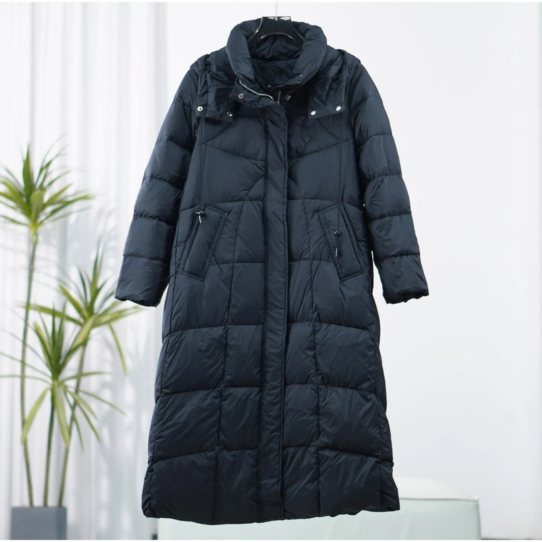 朗S系列  F183 女装冬时尚长款羽绒服经典黑8Q523Y127