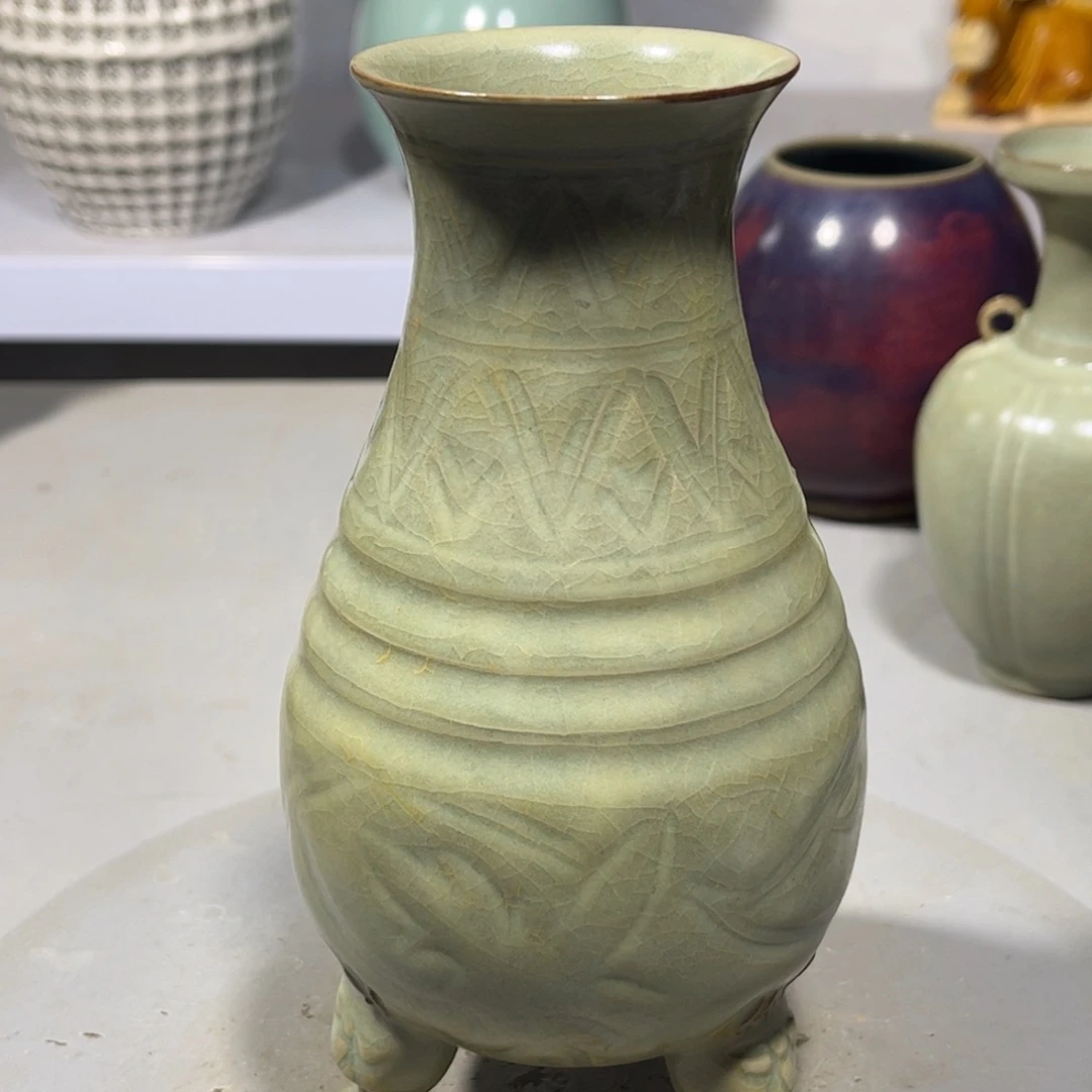 瓶白****画汝窑瓷器品相完美