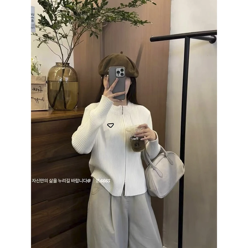 【米白色】开衫外套3427超柔软毛衣针织衫高品拉链上衣