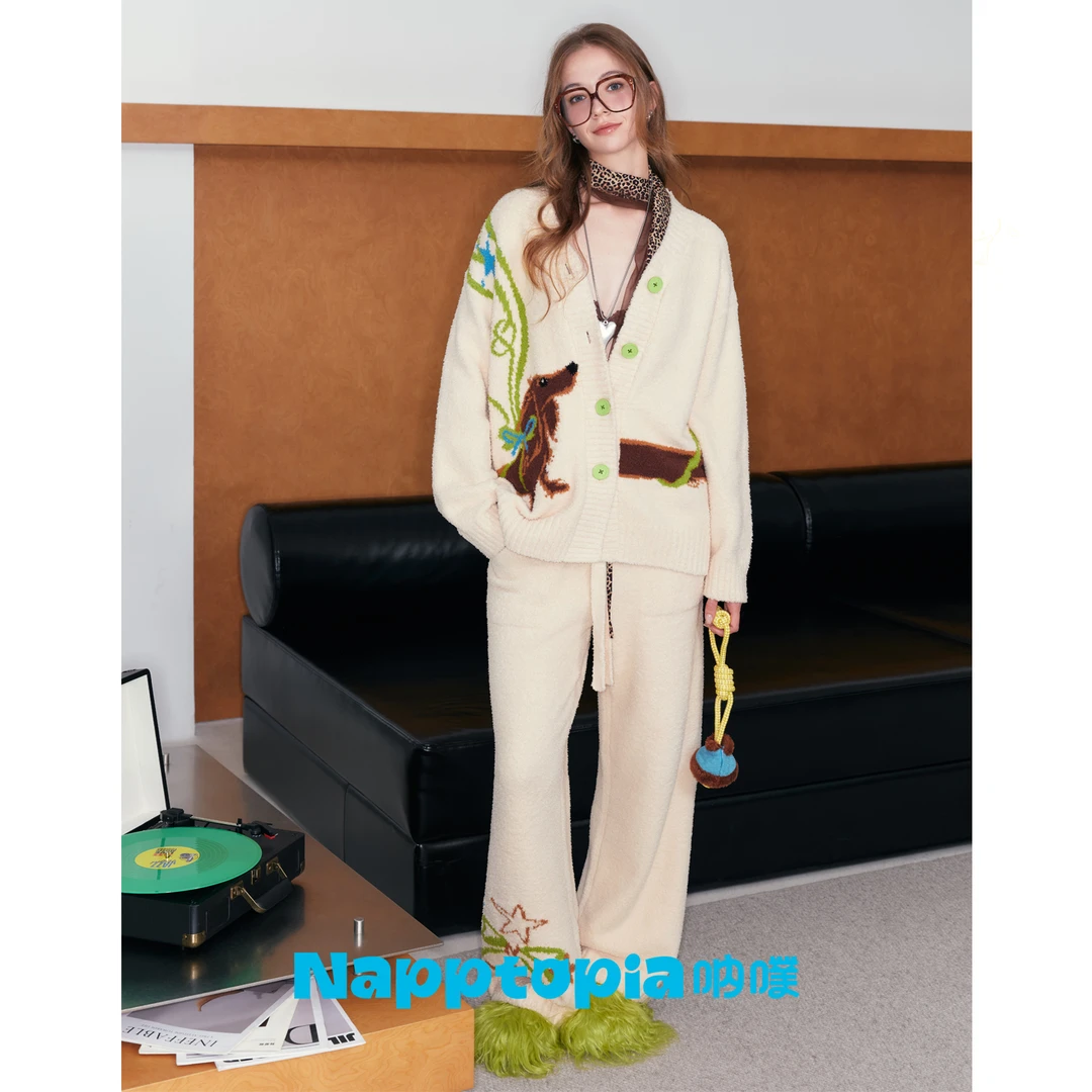 NAPPTOPIA呐噗【小狗幻想家】A类半边绒秋冬保暖可外穿亲子家居服