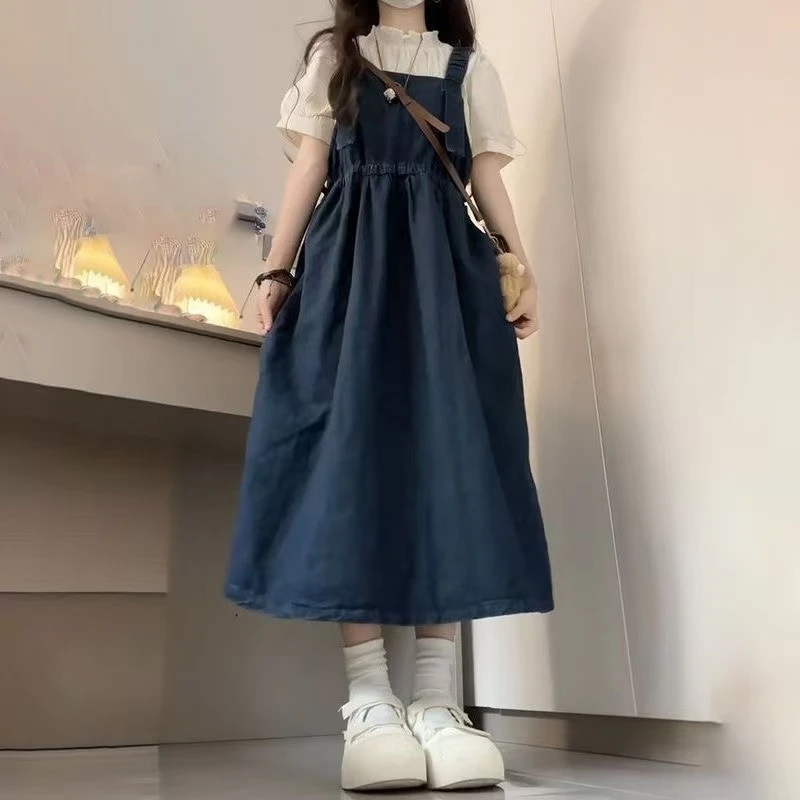 【柔软舒适】2025女童夏装套装薄款背带裙女孩洋气上衣夏天连衣裙子