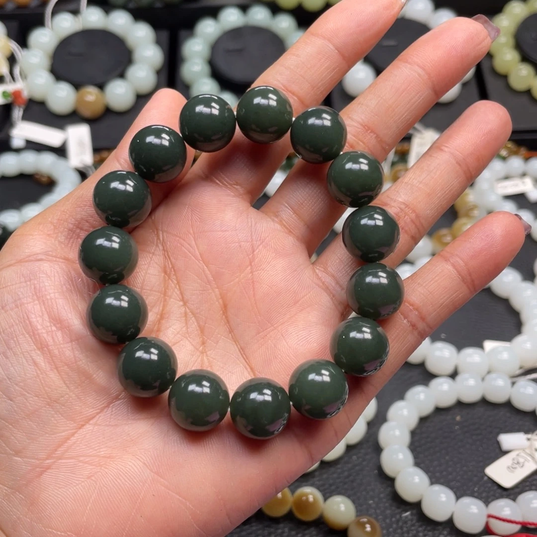 邂***钟和田玉未镶嵌手链