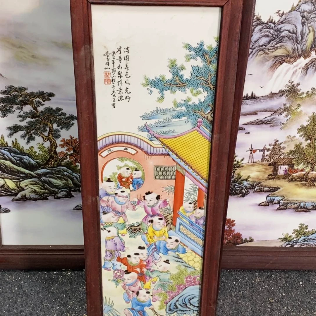 瓷片53*21*1景德镇瓷板画柴窑烧制