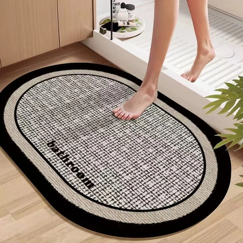 改价链接简约轻奢吸水防滑硅藻泥地毯地垫可裁剪浴室卫生间厨房