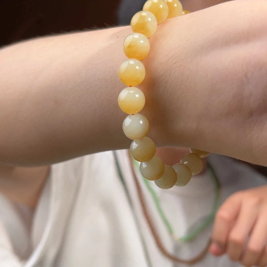 手串未镶嵌和田玉糖白聚宝盆10mm2000