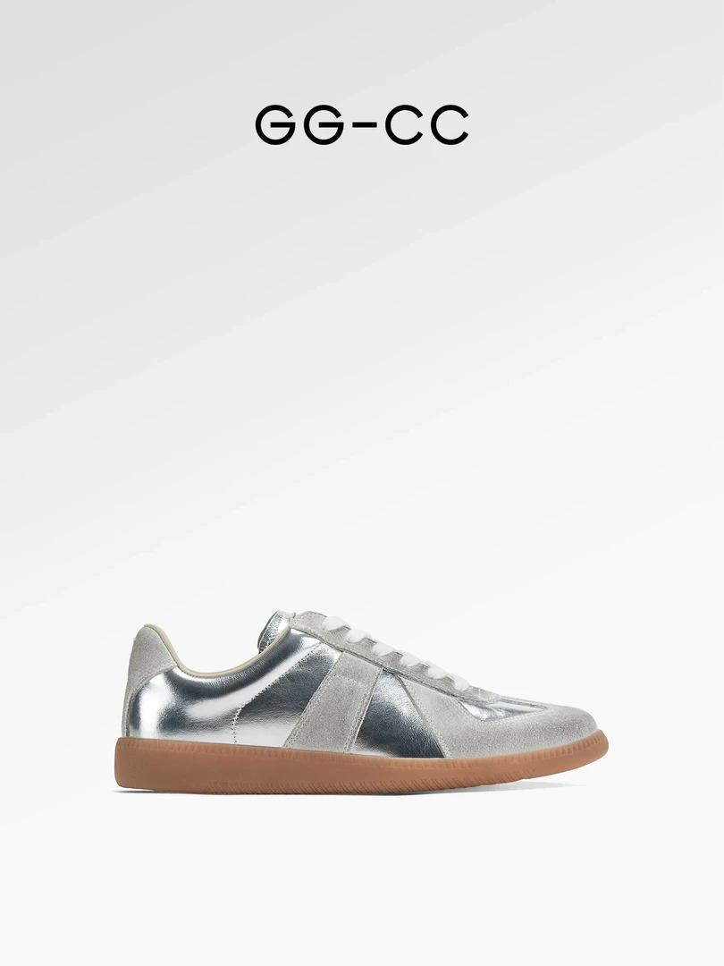 【银河星斗】GGCC潮流百搭银色休闲鞋女2024年秋季新款脏脏德训鞋