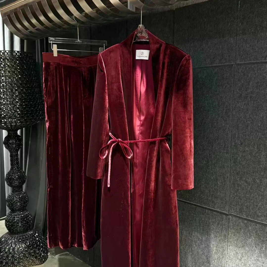 LAMAISONJADE红咖色裤子J25A1113-1