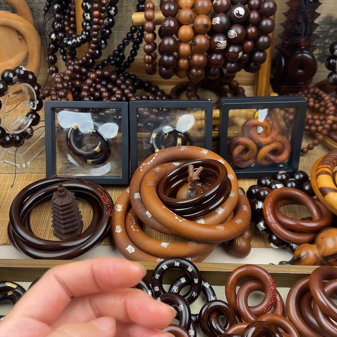 无***刚1.5内径枣木玉化手工乾坤圈