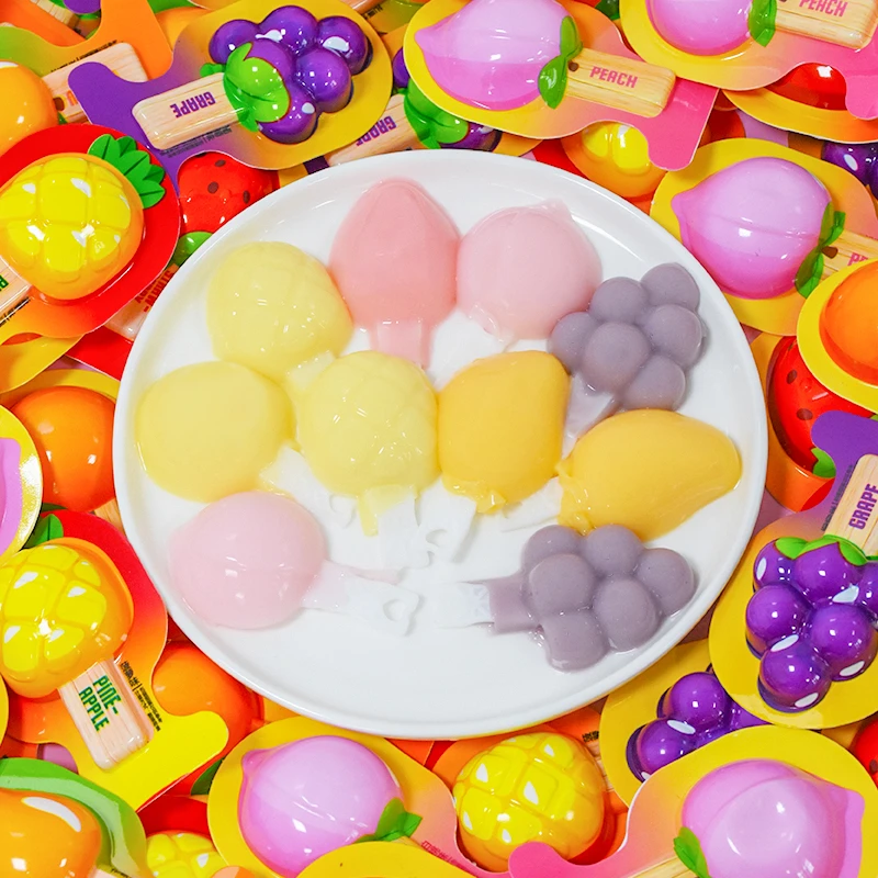 水果造型果汁型果冻添加果汁水果味果冻棒休闲招待儿童休闲小零食