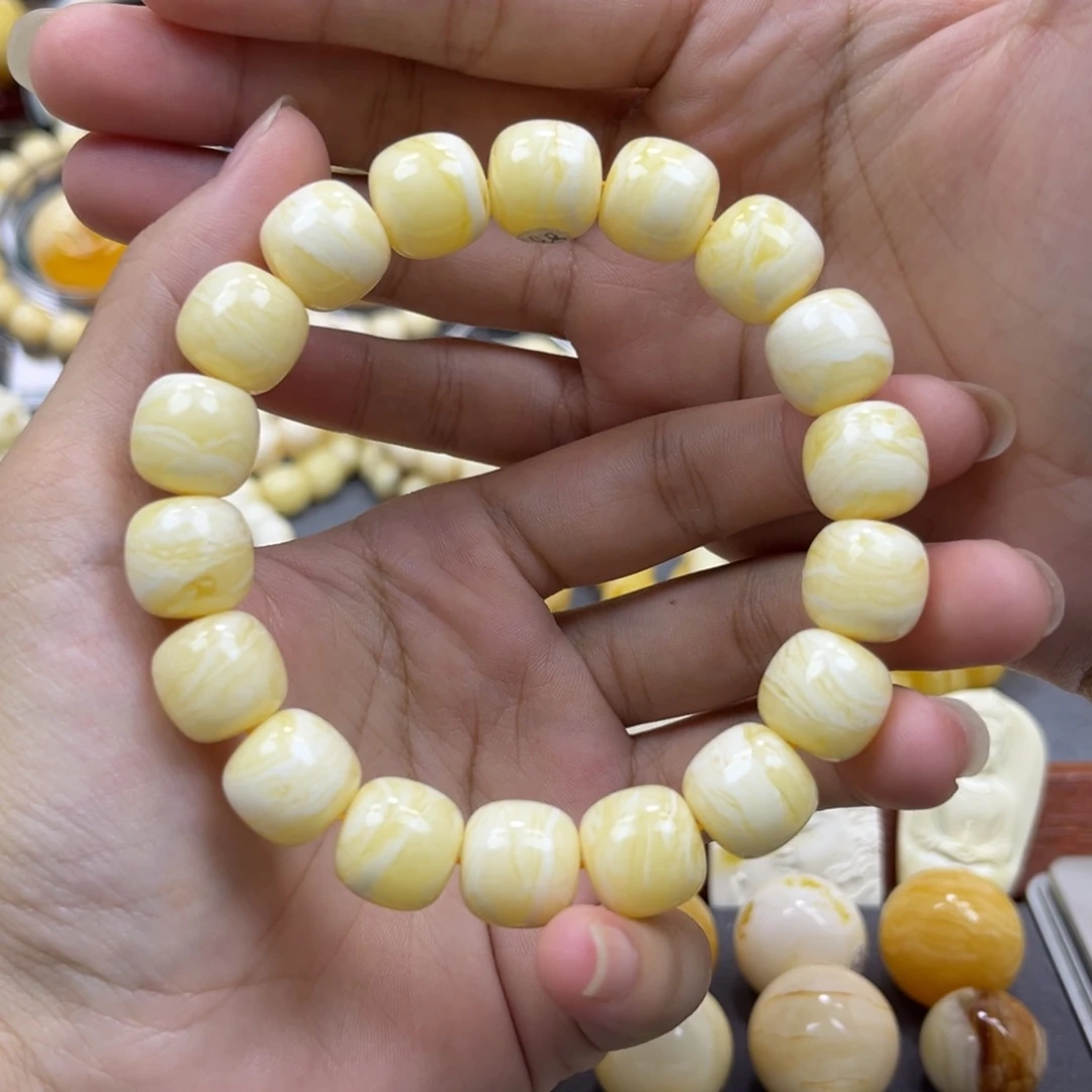 琥珀未镶嵌手串同料老邢手串13mm