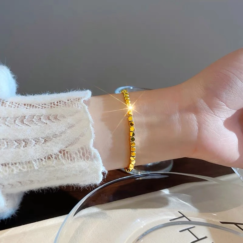 钛钢手链 S-4-碎方糖轻奢设计感精致简约手链气质复古时尚